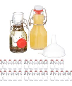 Relaxdays Glasflaschen 50 ml 30er Set Bügelverschluss zum Befüllen für Liköre & Öle