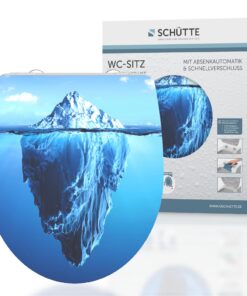SCHÜTTE WC-Sitz ICEBERG mit Absenkautomatik und Schnellverschluss, 175kg Belastbarkeit, Klodeckel für Toilettendeckel mi