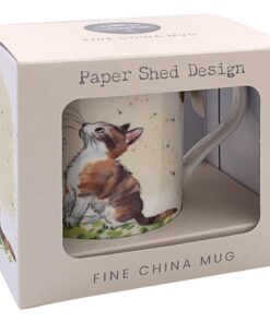Leonardo Collection Papierschuppen-Design Katze mit Löwenzahn-Tasse - stilvolle Keramikbecher für Zuhause und Küche - sc