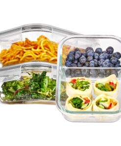 Vtopmart 3Pack 975ml Glas Meal Prep Boxen mit Deckel - Mikrowelle, Ofen & Spülmaschine sicher