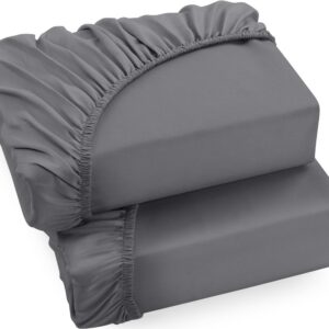 Utopia Bedding - Gebürstete Mikrofaser Spannbettlaken 90x200cm - Grau - 35 cm Tiefe Tasche OEKO-TEX STANDARD 100 Utopia