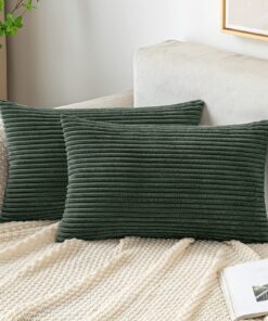 EMEMA Dekorative Kissenbezüge 40x60 cm Weihnachten Dunkelgrün für Sofa Wohnzimmer Schlafzimmer