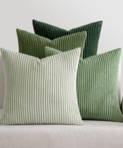 MIULEE Weiche Kissenhülle 40x40cm 4er Set gestreift für Wohnzimmer Forest Green Series