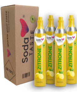 SodaTASTE CO2-Zylinder kaufen 4er-Pack (Reservezylinder) für Wassersprudler zur langanhaltenden Frischhaltung des Geschm