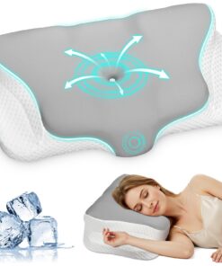 Ehomfory Nackenstützkissen Memory Foam, Ergonomisches Kopfkissen für Seitenschläfer, Seitenrücken- und Bauchschläfer, 62