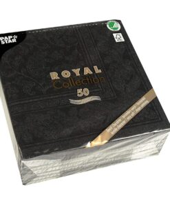 ROYAL Collection 50 Servietten Schwarz "Ornaments" 40 x 40 Faldenuse TheForestStewardshipCouncil ROYAL Collection Schwar