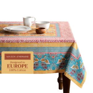 Maison d' Hermine waschbare Oster-Tischdecke, 100% Baumwolle, decorativ für Feiertage - Frühling/Sommer, OEKO-TEX STANDA