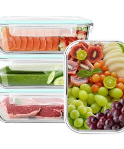 Glas-Frischhaltedosen mit Deckel - Meal Prep Boxen für spülmaschinen- und gefriergerecht, Mikrowellengeschirr, 8 Stück (