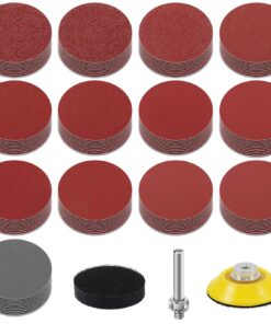 KONGMING 130 Stück Schleifpapier Klett 2 Zoll Polierpad Adapter Für Mechanische Reparatur Schleifpapier Kit