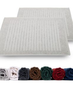 Duschvorleger Badvorleger 2er Set hell grau | Schnelltrocknend 100% Baumwolle Frottee 700 g/m² | Maschinenwaschbar Wasse