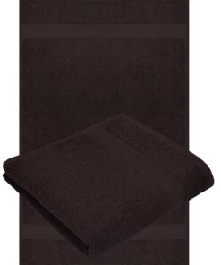 Betz 2-TLG Premium Handtuch-Set 100% Baumwolle Dunkelbraun 2 x 50x100 cmComfortables Badetuch fürs Bad und das Haus