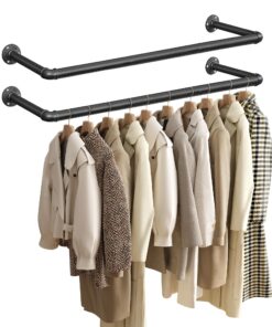 SONGMICS Platzsparendе Kleiderstangen für kleine Wohnungen 2er Set HSR67BK02 Schwarz