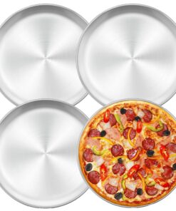 Herogo Pizzablech 4er Set, Ungiftig & Gesund für Backofen, SpÜLmaschinenfest & Langlebig, Ideal für Familie & Freunde, R