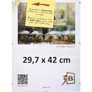 3-B Bilderrahmen - Rahmenloser Bildhalter mit Acrylglas - 3-Pack 29,7x42 cm (A3) - Moderner Dekor für Fragen wie Wohnzim