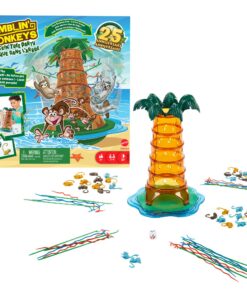 MATTEL GAMES SOS Affenalarm Schaukelpalmenparty Französische Version - Jubiläums-Sonderedition | HTW65 | Familie gespiel