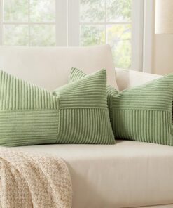 MIULEE Kissenbezug 40x80cm Hellgrün Dekorative Zierkissenbezug für Sofa | MIULEE 2er Set Hellgrün Kissenbezug Dekorativ