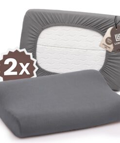 Gesundheitskissen Bezug 2er Pack Anthrazit 30-45 x 50-65 cm – 95% Baumwolle Atmungsaktiv Waschbar
