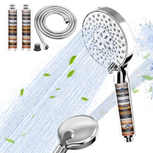 30 Schichten Duschkopf mit Filter für Hartes Wasser, Rest-Chlor, Bakterien und Schwermetalle - Wassersparend mit 9 Strah
