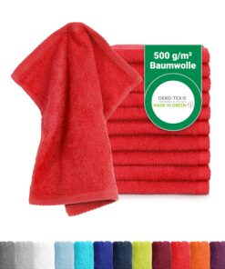 BaSaTex - 10er Pack Seiftücher Gesichts- & Körperreinigung - Frottee aus weicher Baumwolle 30x30cm - Öko-Tex Made in Gre