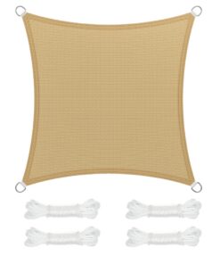 SONGMICS Sonnensegel 2 x 2 m, luftdurchlässig, wasserdurchlässig, ideal für Terrasse und Garten, großes Sonnenschutz-Ger