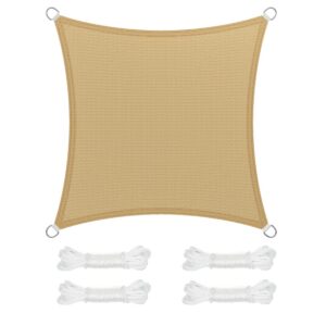 SONGMICS Sonnensegel 2 x 2 m, luftdurchlässig, wasserdurchlässig, ideal für Terrasse und Garten, großes Sonnenschutz-Ger