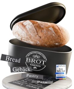 IDEALTASTIC® Premium 2in1 Brotkasten schwarz für lange Frische und frischhaltende Lebensmittelaufbewahrung
