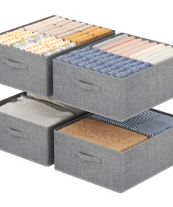 Lifewit Groß 4er Set Aufbewahrungsboxen für Kleidung, Hose und Socken - faltbarer Kleiderschrank mit Entfernbare Trennwa