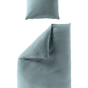 Bierbaum weiche Flauschige Bettwäsche-Jade grün-Garnitur 155 cm x 220 cm dezent Fischgratmuster