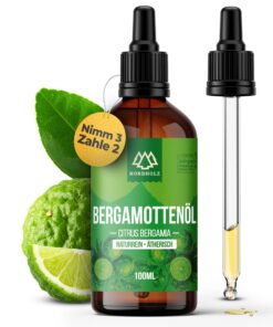 [100% naturrein] - Frisches & spritziges Bergamottäser Öl in Pharmaqualität aus Kaltpressung - Vegan, laborgeprüft - Für