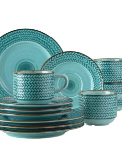 Serie Prospero Premium Kaffeegeschirr Set für Gastronomie-Qualität in Vintage-Stil, 12-teiliges modernes Kaffeeservice,