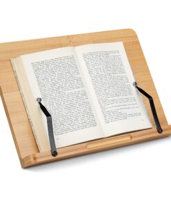Navaris kompatibel iPad 34x24cm Bambus Buchhalter - Küche Schreibtisch - Schwarz