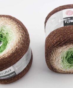 Yarn Art Flowers Bobbel Wolle mit Glitzer und Farbverlauf 500 Gramm für Strickanfänger und Profis