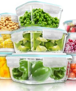 KICHLY Glassbehälter Mit Deckel - Meals einfordern - Transparenz, Mikrowellengerecht, Luftdicht, BPA-frei - 18er Set (9