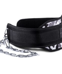 Fitgriff® Dip Gürtel mit Kette für Bodybuilding und Krafttraining - Gewichthebergürtel, 2 Karabiner, Serieingriffsgürtel