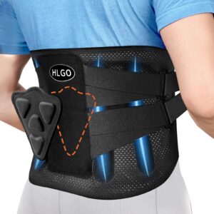 HLGO Rückenstützgürtel für Damen/Herren + Bequem Atmungsaktiv Stabil, Lindern Schmerzen im unteren Rücken bei Arbeit/Spo