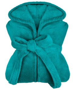 npluseins Kuschelfleece Kapuzen-Bademantel - extra weich & unisex - wadenlang OEKO-TEX STANDARD 100
