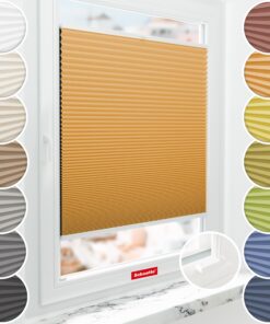Schuette® Wabenplissee mit Bohren zum Anschrauben: Citrus Glow (Orange) Bequeme Rollo Montage inkl. Video 20x80cm Supraf