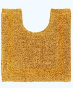 Homescapes Premium Senfgelb Badematte 50x55 cm Baumwoll-Material Wende-Design