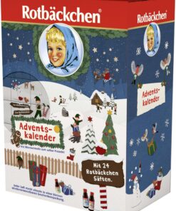ROTBÄCKCHEN Saft Adventskalender 2025 - 24x125 ml Saftfläschchen - Ohne Zuckerzusatz - reich an Vitaminen - Gesunder Adv