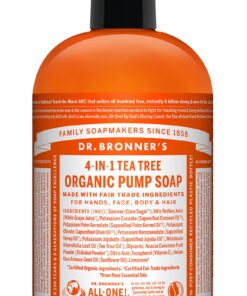 Dr. Bronner's Tea Tree Flüssigseife 355 ml - Natürliche Zuckerseife Natrue zertifiziert