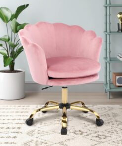 Bürostuhl WOLMICS Ergonomisch Höhenverstellbar Samt Polsterung für Homeoffice | Schönheitsetui WOLMICS Schminktisch Stu