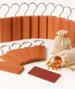 Mottenschutz Zedernholz Set - Naturlich ohne Chemie, wiederverwendbar - Kleidungsschrank-Schutz gegen Kleidermotten - 15