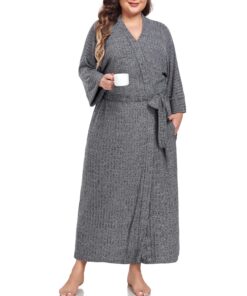 VOGMATE Bademantel Damen Große Größen Dünn Leicht Lang Stricken