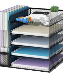Marbrasse 5-Tier Mesh Schreibtisch Organizer für Büro - Briefablage Schwarz