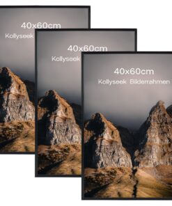 Kollyseek Schwarz 3 Pack 40x60cm Kratzfesten Posterrahmen Moderner Bilderrahmen für horizontale oder vertikale Wandmonta