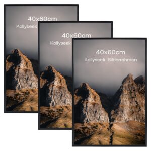 Kollyseek Schwarz 3 Pack 40x60cm Kratzfesten Posterrahmen Moderner Bilderrahmen für horizontale oder vertikale Wandmonta