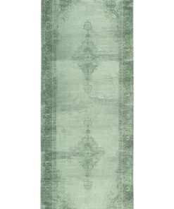 Kelim Vintage Grün Wohnzimmer Teppich - Super Soft - Moderner Kurzflor für Relaxieren im Wohnzimmer - 80x145cm