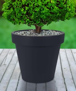 Spetebo XXL Blumenkübel aus Kunststoff - 58 cm - Round für Garten und Haus - Pflanzcontainer - Übertopf - Pflanzgefäß An