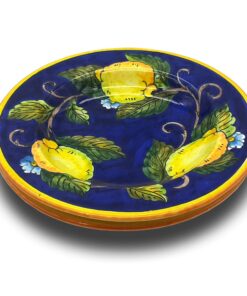 Keramische Pasta-Schalen Italienisch Zitronen-Design Gelb White Blue Toskana Handmalte Schalen Made in Italy Pasta Salat