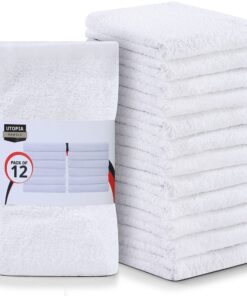 Utopia Geschirrtücher Baumwolle - 100% Ringgesponnen - Küchentücher - Restaurant Reinigungstücher (12 Pack, 41 x 48 cm)